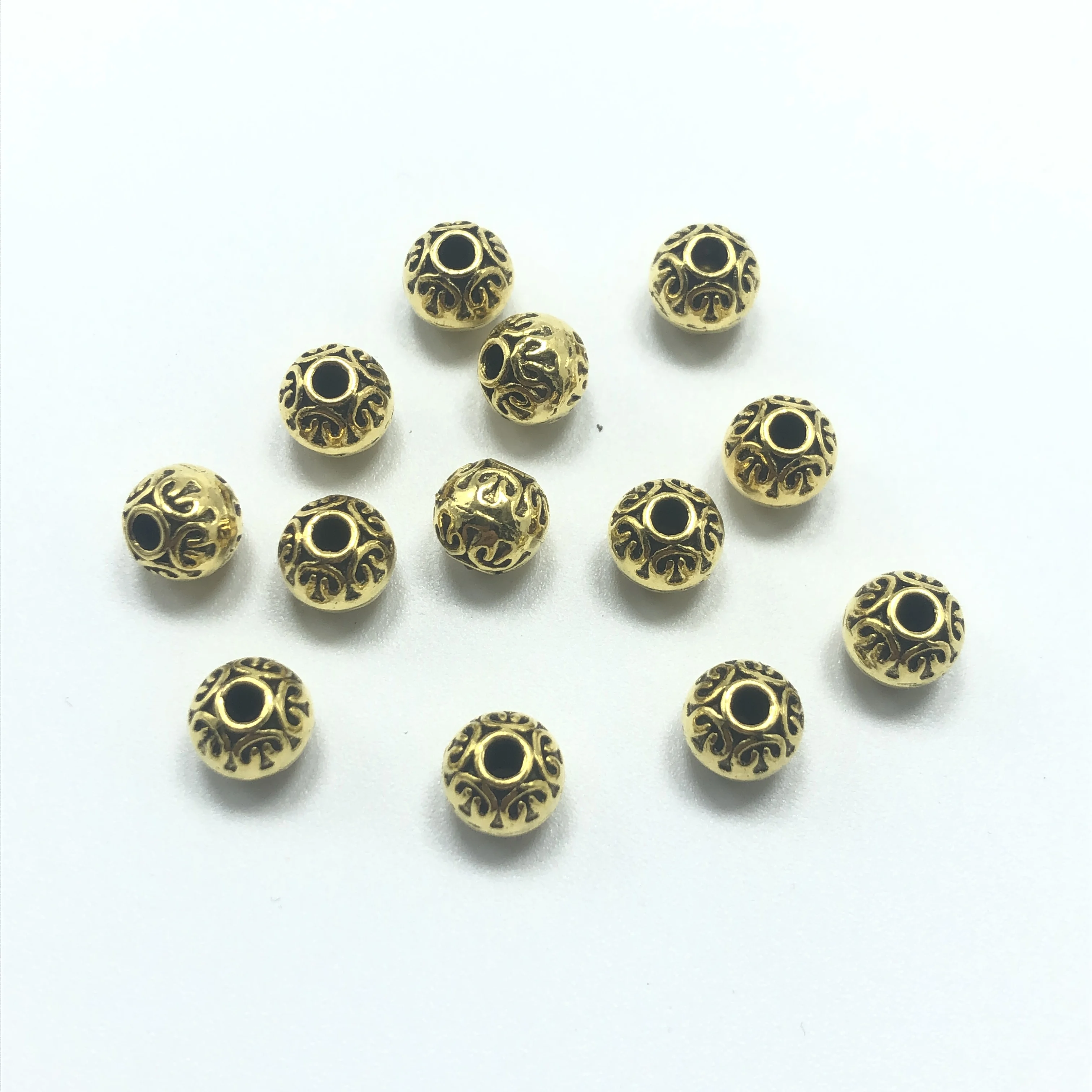 25pcs 7mm popular flower shaped perforated beads DIY hand made bracelet necklace connection accessories