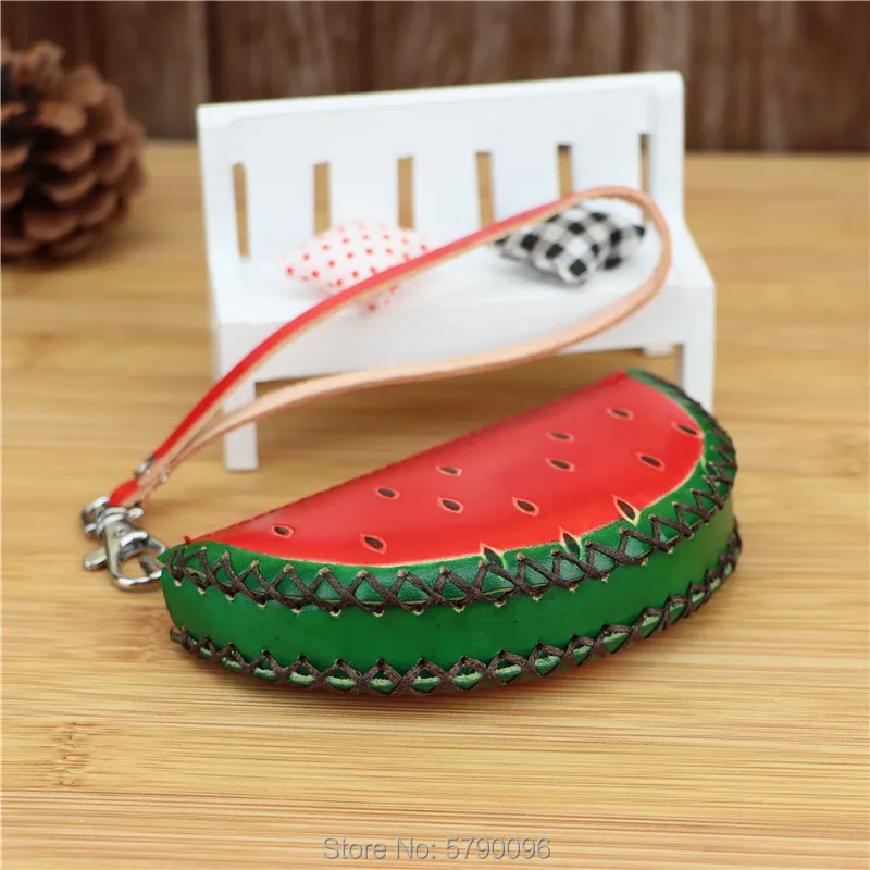 Leather creative watermelon coin purse bag children animal cute cartoon hand carrying fruit bag key bag birthday gift