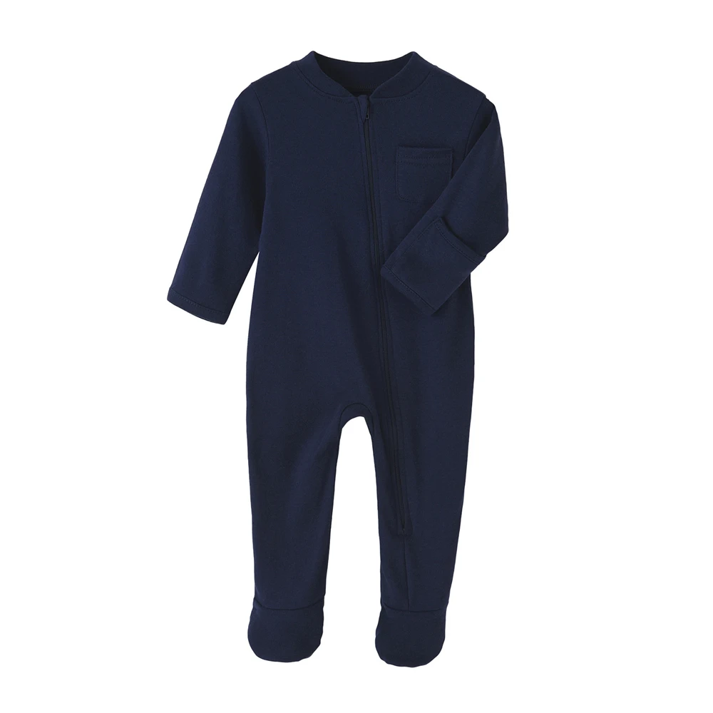 Ropa de bebé recién nacido 100% de algodón, mono de Color sólido, peleles con cremallera, camisa de fondo de primavera para niños y niñas, monos con