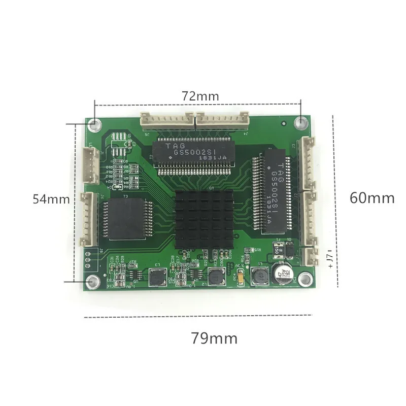 Módulo de interruptor Ethernet Industrial 5 puertos Unmanaged10/100/1000mbps placa PCBA OEM Auto-sensing puertos placa PCBA placa OEM