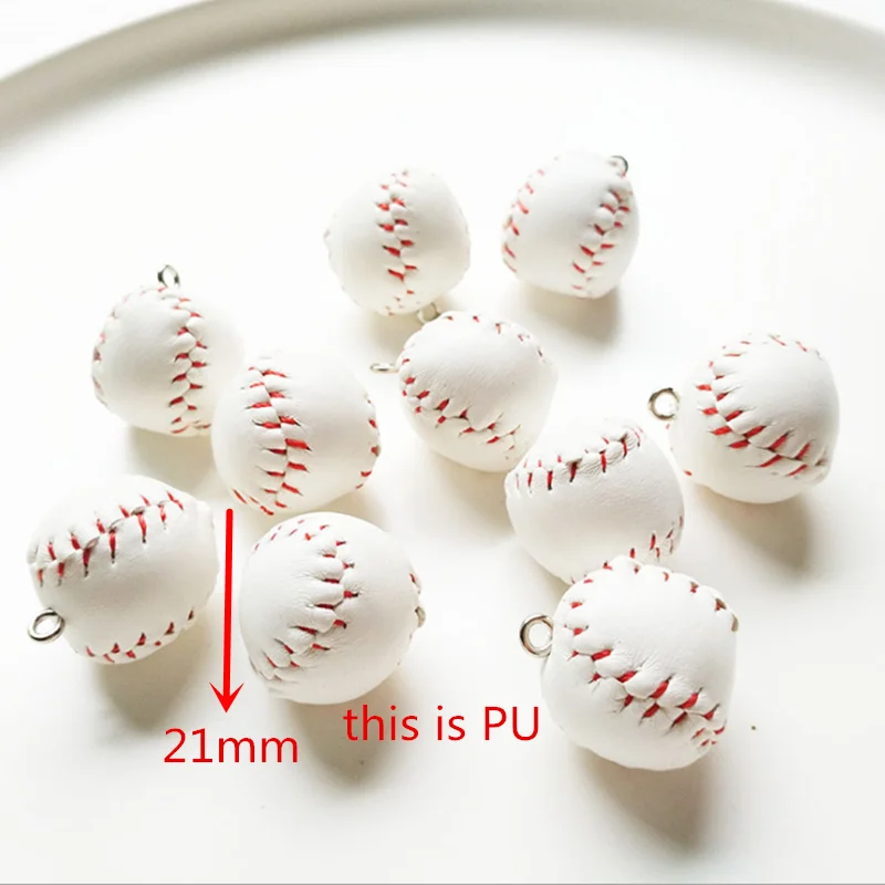 10Pcs/Lot 3D Mini PU Wooden Baseball  Bat Charms  Necklace Earring Keychain Pendant DIY Making Accessories