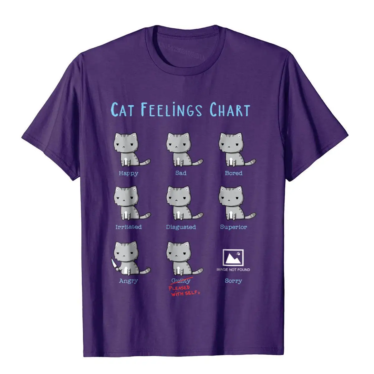 Shirt.Woot Cat Feelings Chart T-Shirt Designer Men Tops T Shirt Party Top T-Shirts Cotton Design Harajuku