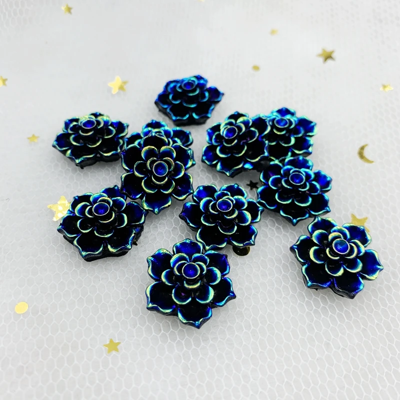 20PCS Mix Colors Cute ABColor Resin Rose Flowers Flatback Cabochon DIY Jewelry/Craft Scrapbooking,18mm