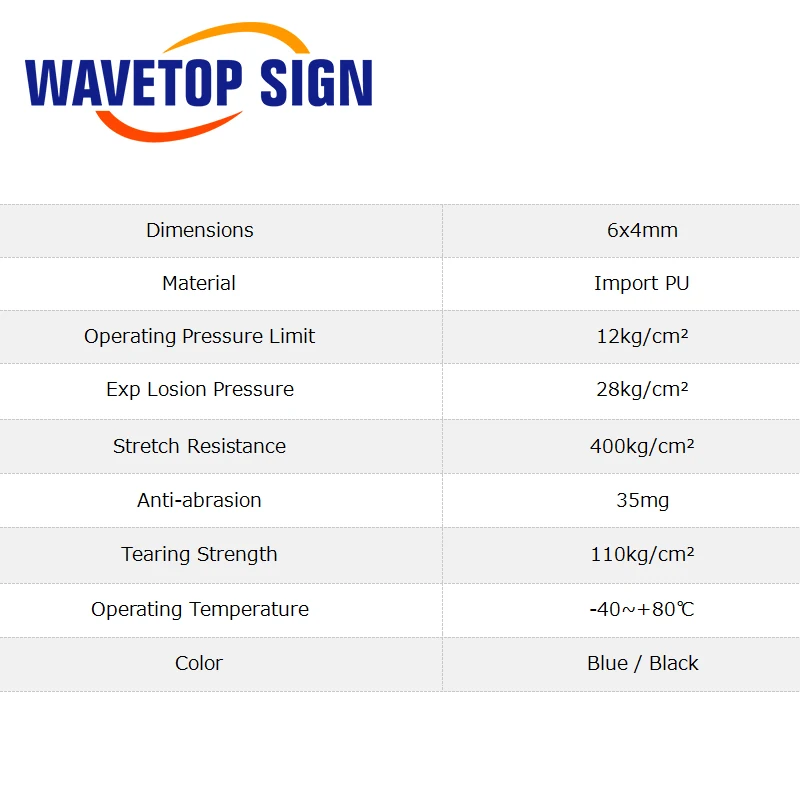 WaveTopSign Air Pipe Air Hose Outer Diameter 6mm 6x4mm PU Tube for Air Compressor CO2 Laser Engraving Cutting Machine