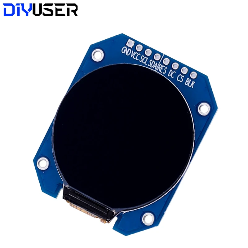 Dc 3.3v 1. módulo de exibição tft lcd de 28 polegadas redondo rgb ips hd 240x240 resolução gc9a01 driver 4 fio placa adaptador interface spi