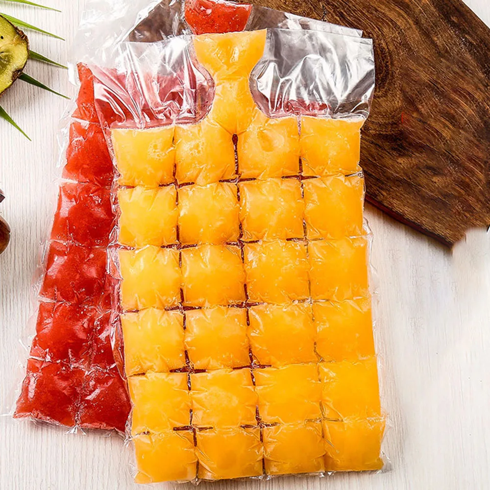 10pcs Ice Mould Disposable Portable Ice Cube Bags Transparent Faster Freezing Ice-Making Ice Bag Kitchen Gadgets Ice Cube Maker