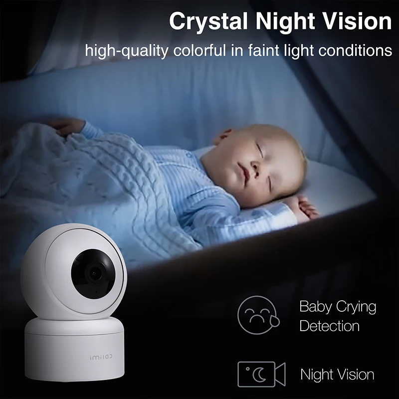 C20 Home Security Camera, 1080p HD, IP, CCTV interior Baby Cam, Vigilância por Vídeo 360 °, Visão Noturna, Webcam, Trabalhar com Alexa, Novo