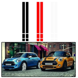 2Pcs Black White Red Vinyl Car Bonnet Stripes Hood Sticker Cover Decal dWm2754536 Fit For BMW MINI Cooper R50 R53 R56 R55