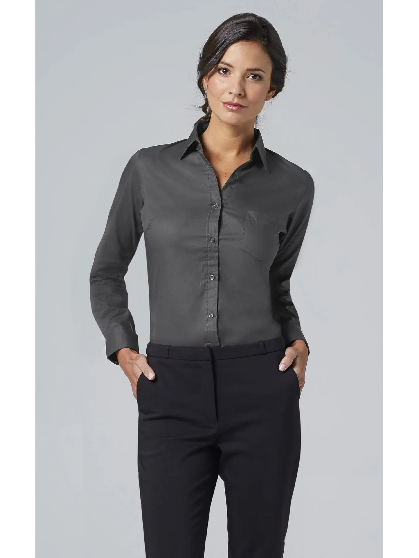 BUSINESS WOMEN-shirt WOMEN long sleeve-100% micro cotton Twill