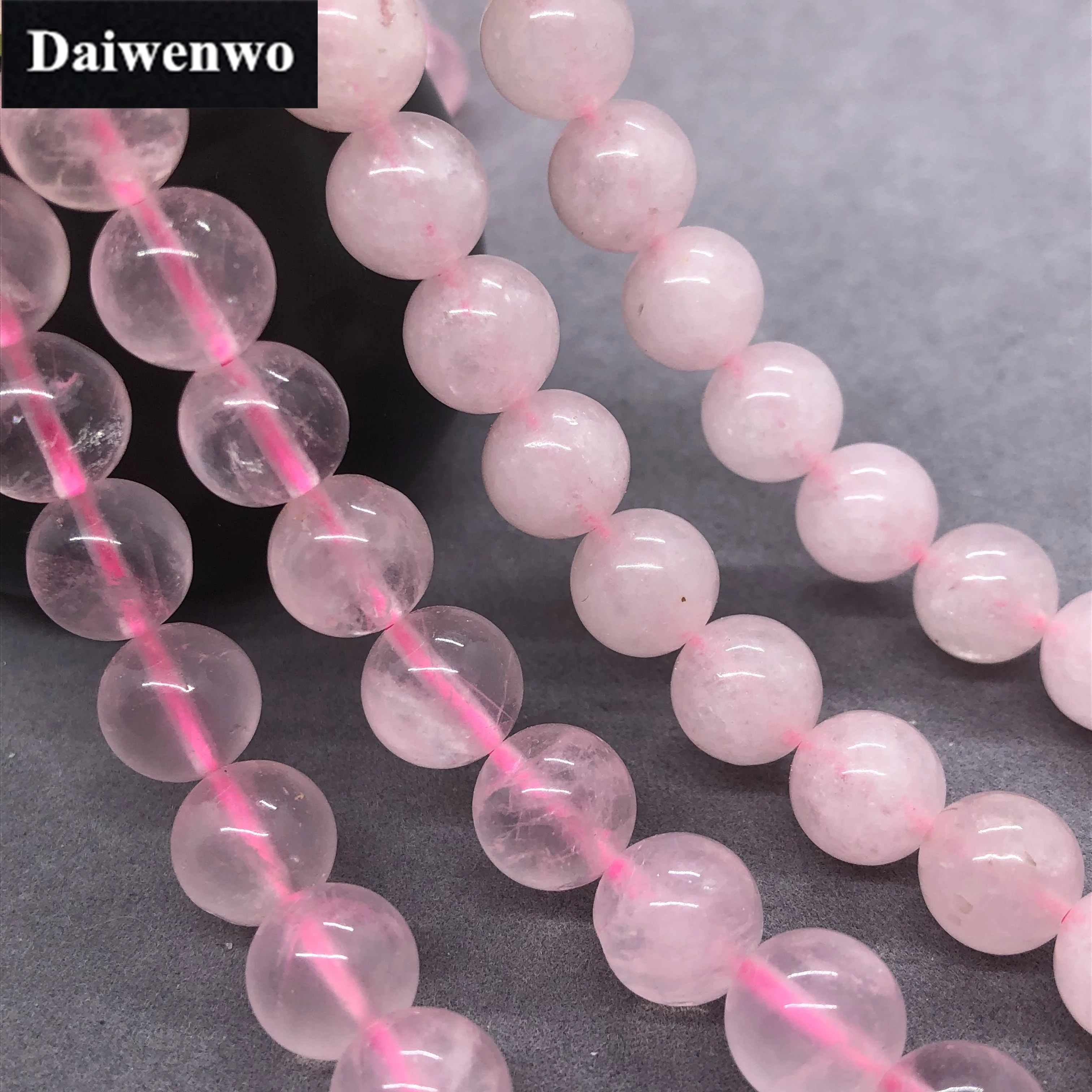 Pink Powder Rose Quartz Crystal Beads 4-12mm Round Natural Loose Stone Bead Diy for Bracelet