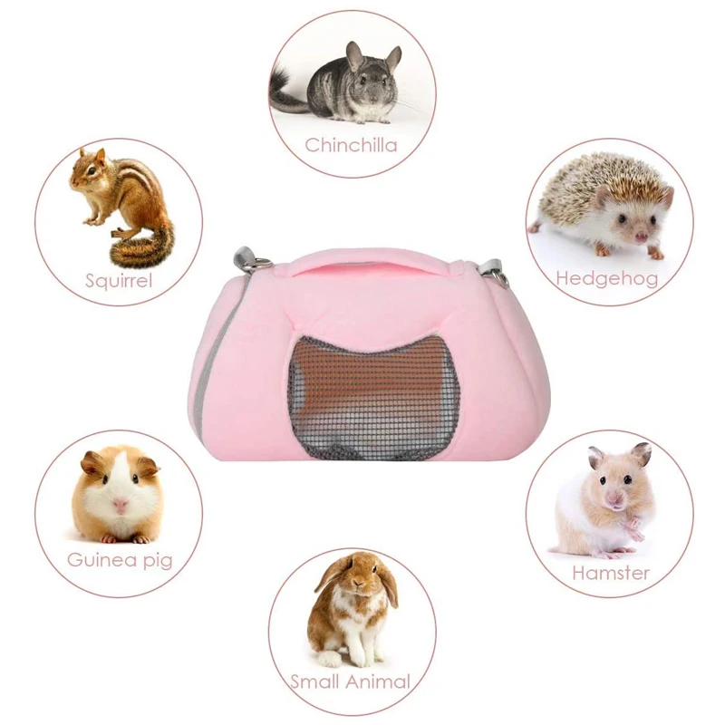 Hamster Carrier Bag Portable Single Shoulder Rabbits Travel Bags Small Pet Outdoor Warm Home For Mouse Hedgehog  Cage Nest