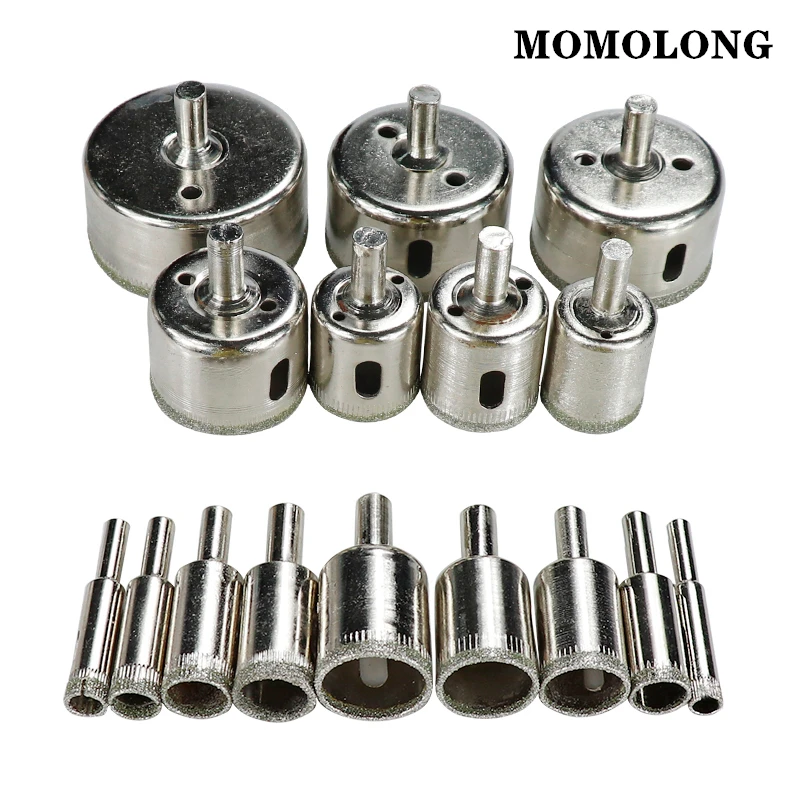 Spedizione gratuita 3-60mm punta diamantata rivestita in diamante per piastrelle in marmo vetro ceramica diamante nucleo punta foro sega trapano