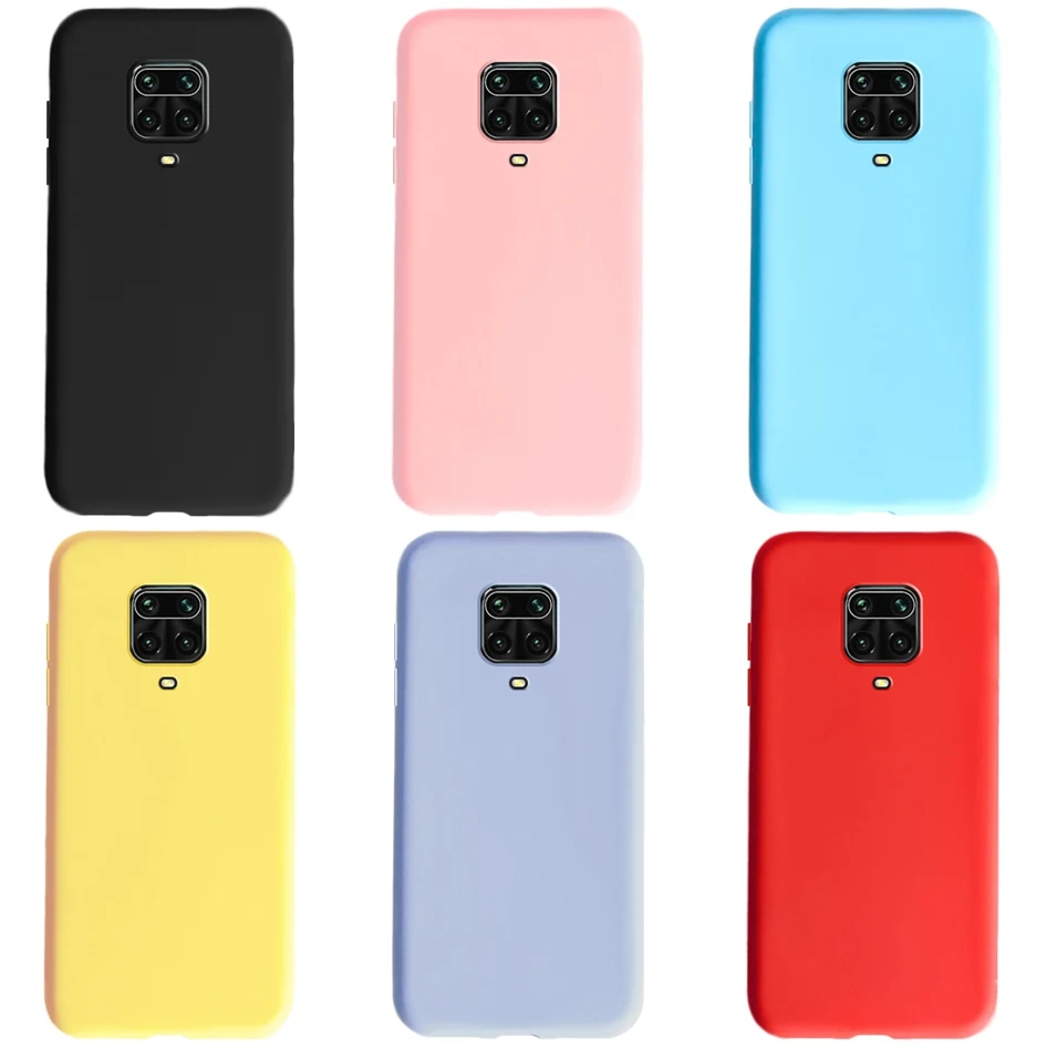 Case For Xiaomi Redmi note 9S 9 S Case Note9 Pro Simple Plain Color Silicone Cover Fundas on for Redmi Note 9 Pro Max Phone Case