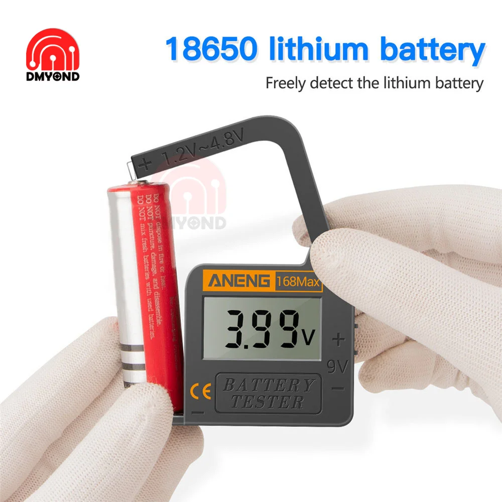 ANENG-Testeur de capacité de batterie au lithium numérique, outil de diagnostic, tension de batterie LCD, 168Max