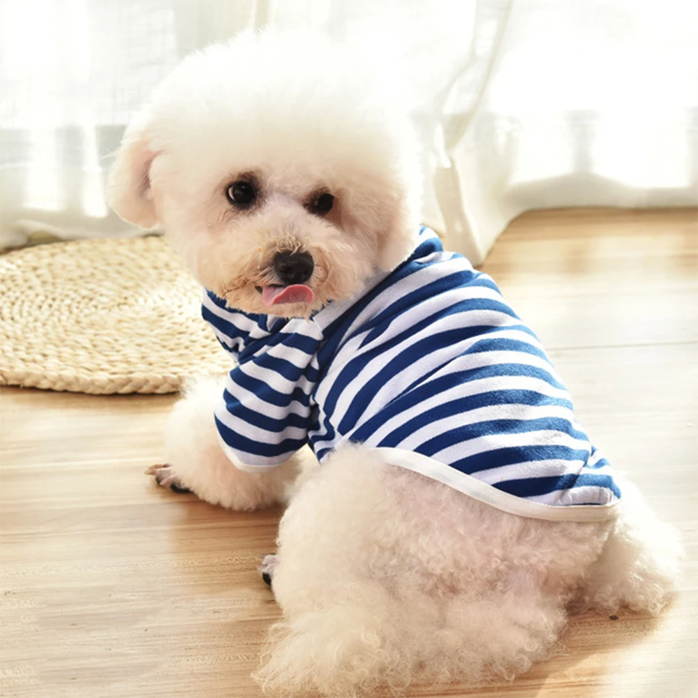 Miflame Couple Dog Clothes Spitz Pomeranian Stripe Dog Shirts For Pet Clothes Fashion Small Dogs Clothing Cotton Pet T-shirts