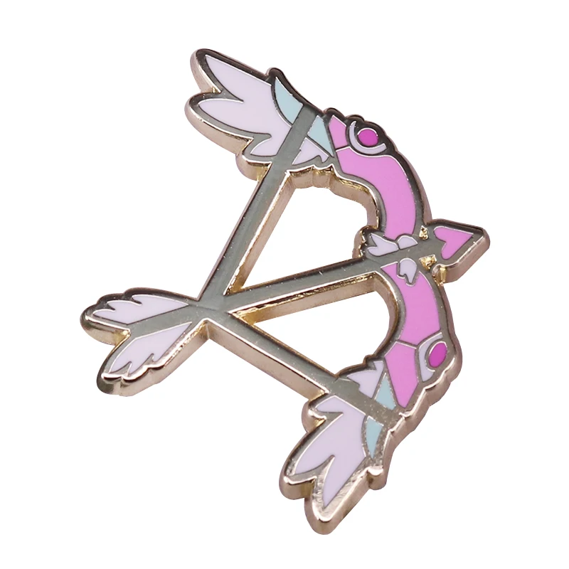 Magical bow and arrow badge Archer class fantasy pin Let\'s play! Magical Game Boy Hero