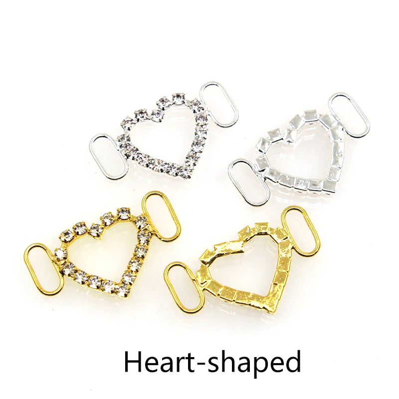 10pcs/lot Mixed size Gold Silver Clear Rhinestone Buckles for Wedding Invitation Card Ribbon Silder DIY Bow Decoration