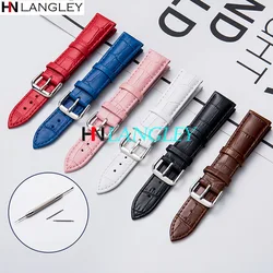 Full Size General Leather Watch Bands Six Color 10/12/13/14/15/16/17/18/19/20//22/24 mm Size Replacement Watch Strap With Tool