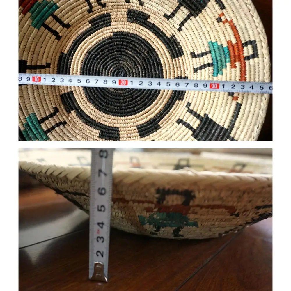 Pakistan Handmade Bamboo Woven Natural Plant Dyed Bamboo Bowls Plates home Decoration Crafts Porch Key Dish Wall Hanging Decor