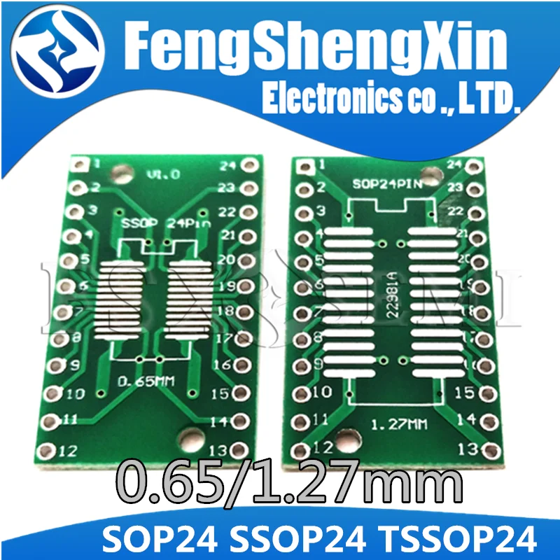 10pcs/lot SOP24 SSOP24 TSSOP24 to DIP24 PCB Pinboard SMD To DIP 0.65mm/1.27mm to 2.54mm DIP Pin Pitch PCB Board Transfer Board