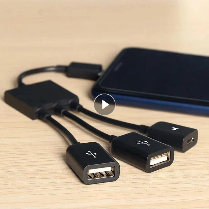 محولات محولات لوحة مفاتيح وماوس للأندرويد المصغّر USB ميناء لعبة كابل قرص أسود للهاتف المحمول