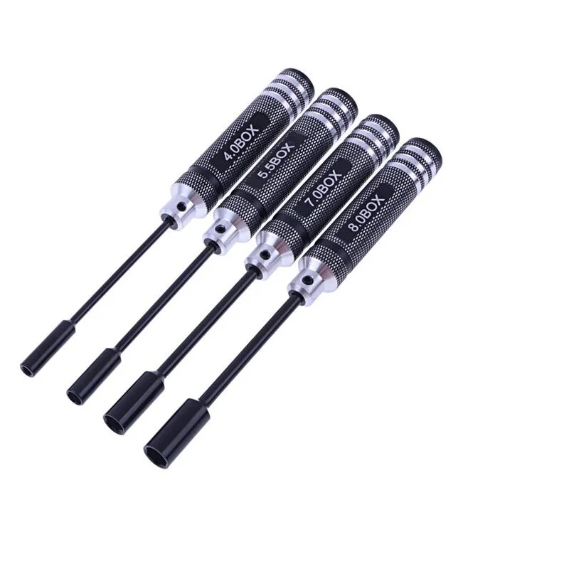 4pcs/set RC Tools hex Screw Driver Set titanium plating hardened 4.0 5.5 7.0 8.0mm Screwdriver For Rc Helicopter Toys (1 set))