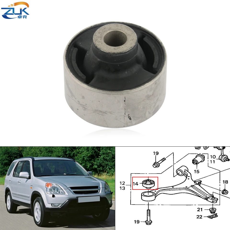 ZUK Front Suspension Lower Control Arm Bush For HONDA CIVIC 2001-2005 CRV 2002-2006 STREAM RN3 2001-2005 Compliance Bushing