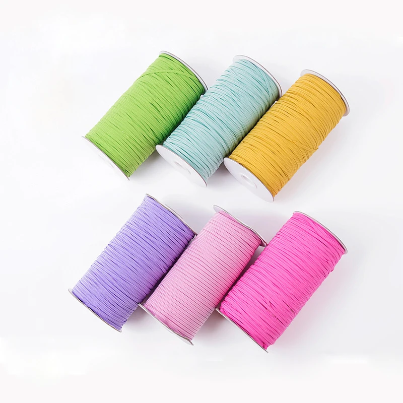 3mm/6mm 36 Colors Flat Elastic Band 90 Meters/Roll Ribbon Rubber Band Stretch Rope Sewing Garment Accessories DIY Craft