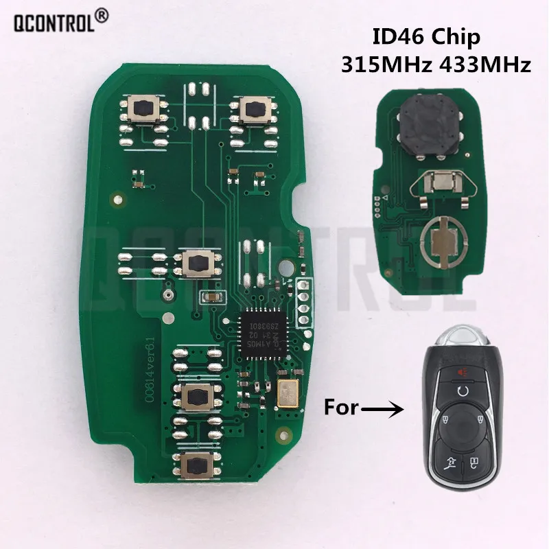 

QCONTROL Car Remote Smart Key Fob Electronic Circuit Board for Opel Control Alarm Keyless Entry 315MHz 433MHz ID46 5 Buttons