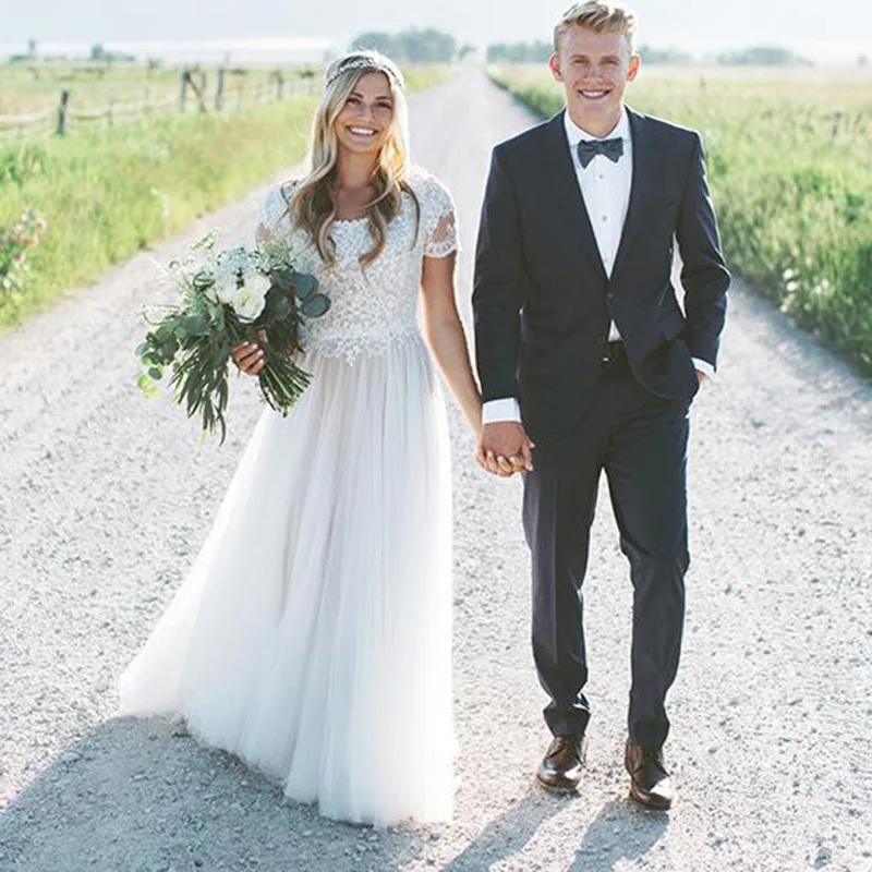 Vestido boho Wedding dress lange jurken robe longue Robe De Soiree simple robe de soiree bride to be платье lace