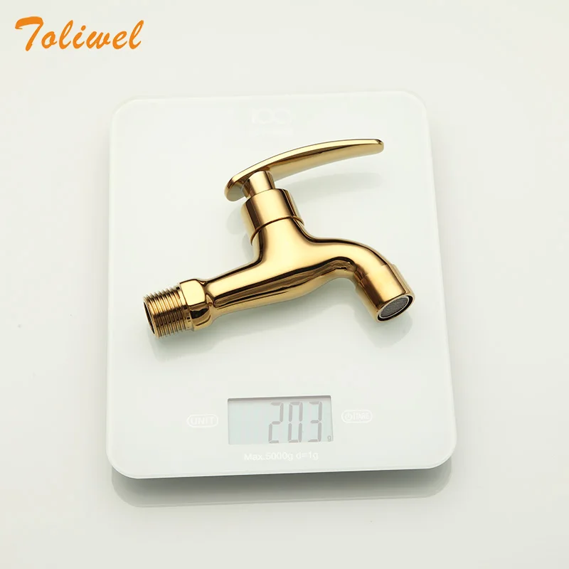 Laundry Bathroom Wetroom Faucet Wall Mount Cold Water Faucet Sink Tap Spigot Bibcocks Water tap Gold Color
