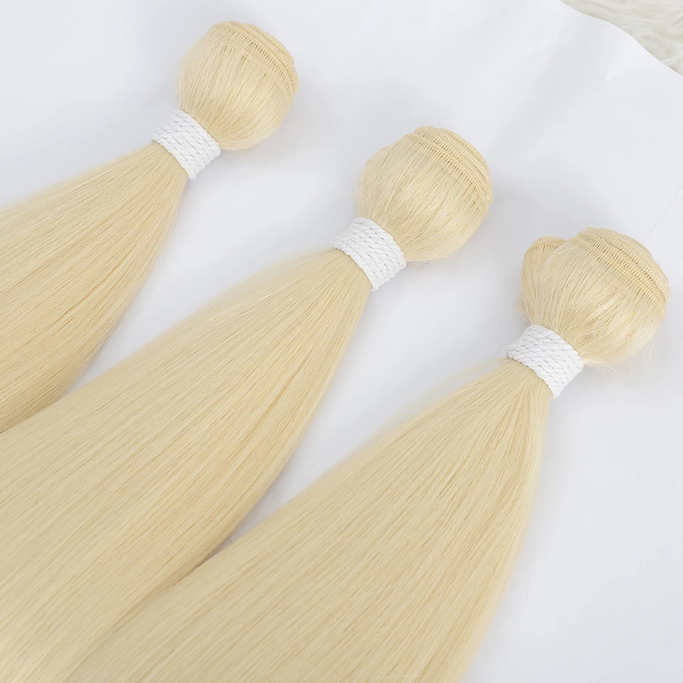 Mechones de cabello liso hueso para salón, extensiones naturales, fibras sintéticas súper largas, tejido liso Yaki, de punta a punta 5