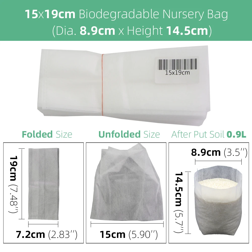 RBCFHI Biodegradable Grow Bags Fabric Nursery Pots for Plantings Growing Aeration Eco-Friendly Bags Garden Agriculture Tree Pots