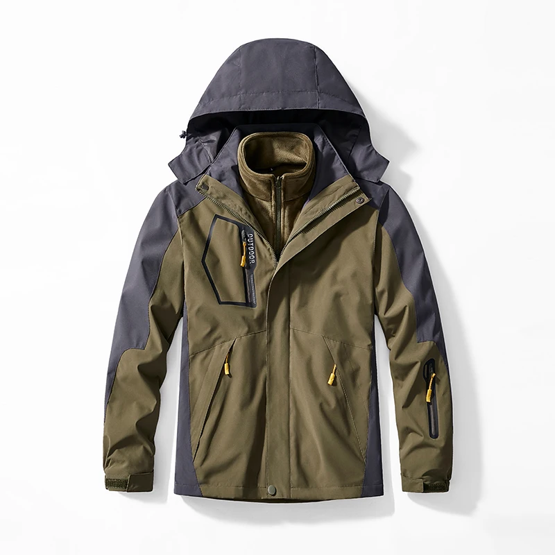 Parka d\'hiver en velours épais pour homme, manteaux coupe-vent chauds, à la mode, style militaire, nouveauté 2021