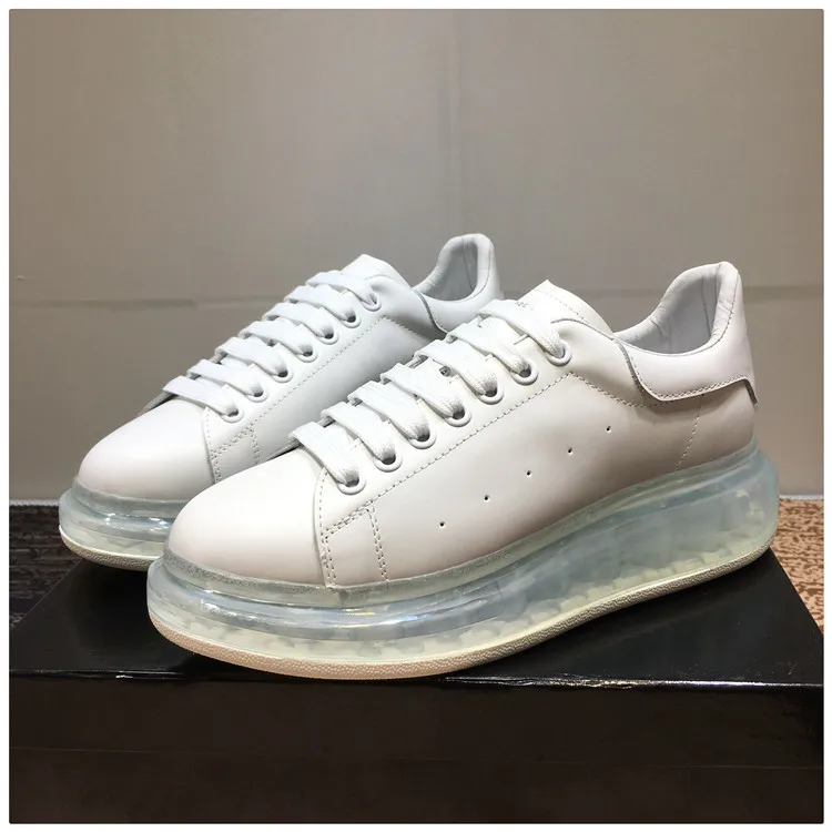 

White Sneakers Women Transparent Heels Leather Shoes Women Casual Sapato Feminino Thick Sole Ladies Shoes Cozy Zapatos De Mujer