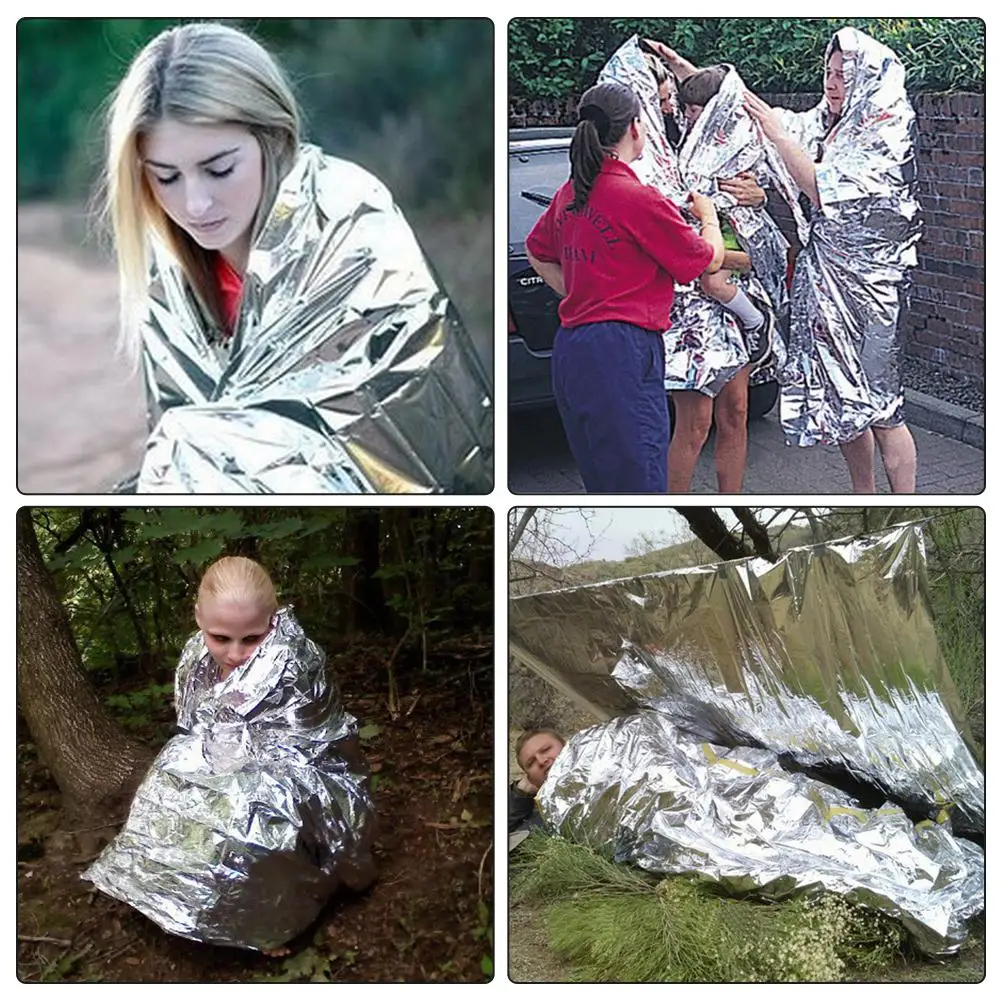 Curtain Military Blanke Emergency Thermal Blanket Outdoor WaterProof Survival Rescue Blanket Foil Thermal Space First Aid Rescue