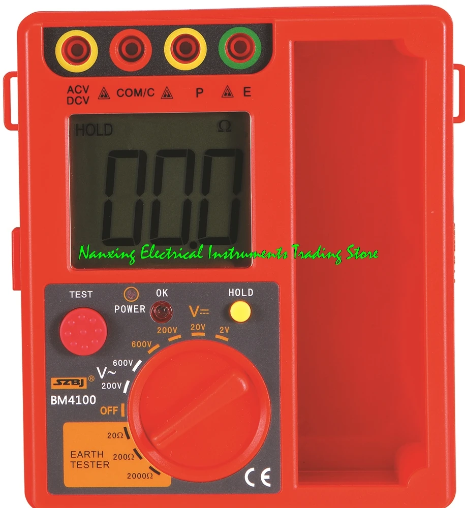 

SZBJ BM4100 Earth resistance tester,ground bond tester Auto Range 200/600V,20Ω/200Ω/2000Ω