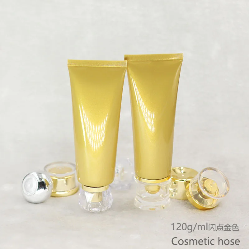 120ml gold soft tube for mildy wash/butter/hand cream/mask essence/serum/medical container/ plastic tube  cosmetic packing