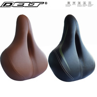 DELT Black & Brown Hollow Breathable Bicycle Saddle, Men Women MTB Road Bike Saddle Shock Absorbing Comfortable Parts