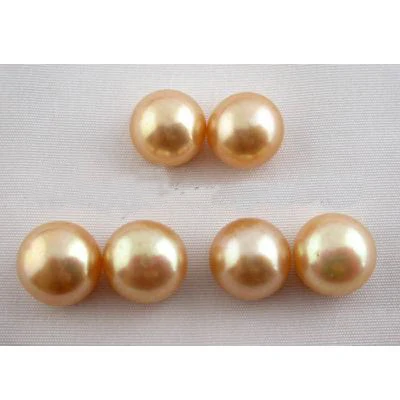 

New Favorite Pearl Earring Wholesale 3 Pairs 9mm Champagne Freshwater Pearl Silver Stud Earrings Fine Jewelry Lady Gift