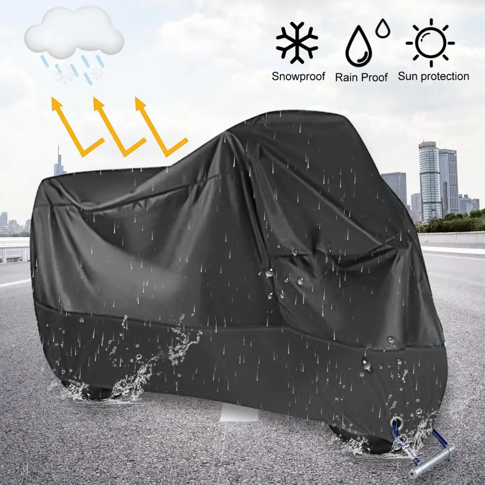 Lock Holes Convenient 210T Waterproof Outdoor Motorbike Cover for Motorcycles