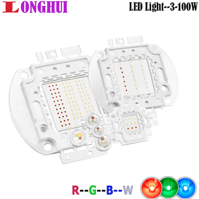 

High-power LED Chip RGB / RGBW/ RGBWY/ RGBWYV/ Red Green Blue White Diode COB for 3W 4W 10W 20W 30W 50W 100 W LED Stage Light