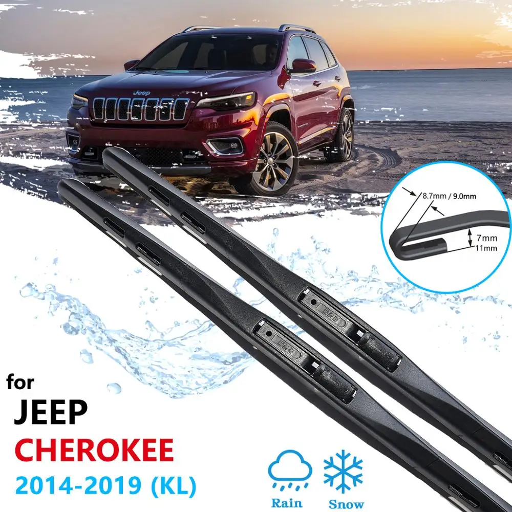 for Jeep Cherokee KL 2014 2015 2016 2017 2018 2019 Car Wiper Blades Front Window Windscreen Windshield Car Accessories Stickers