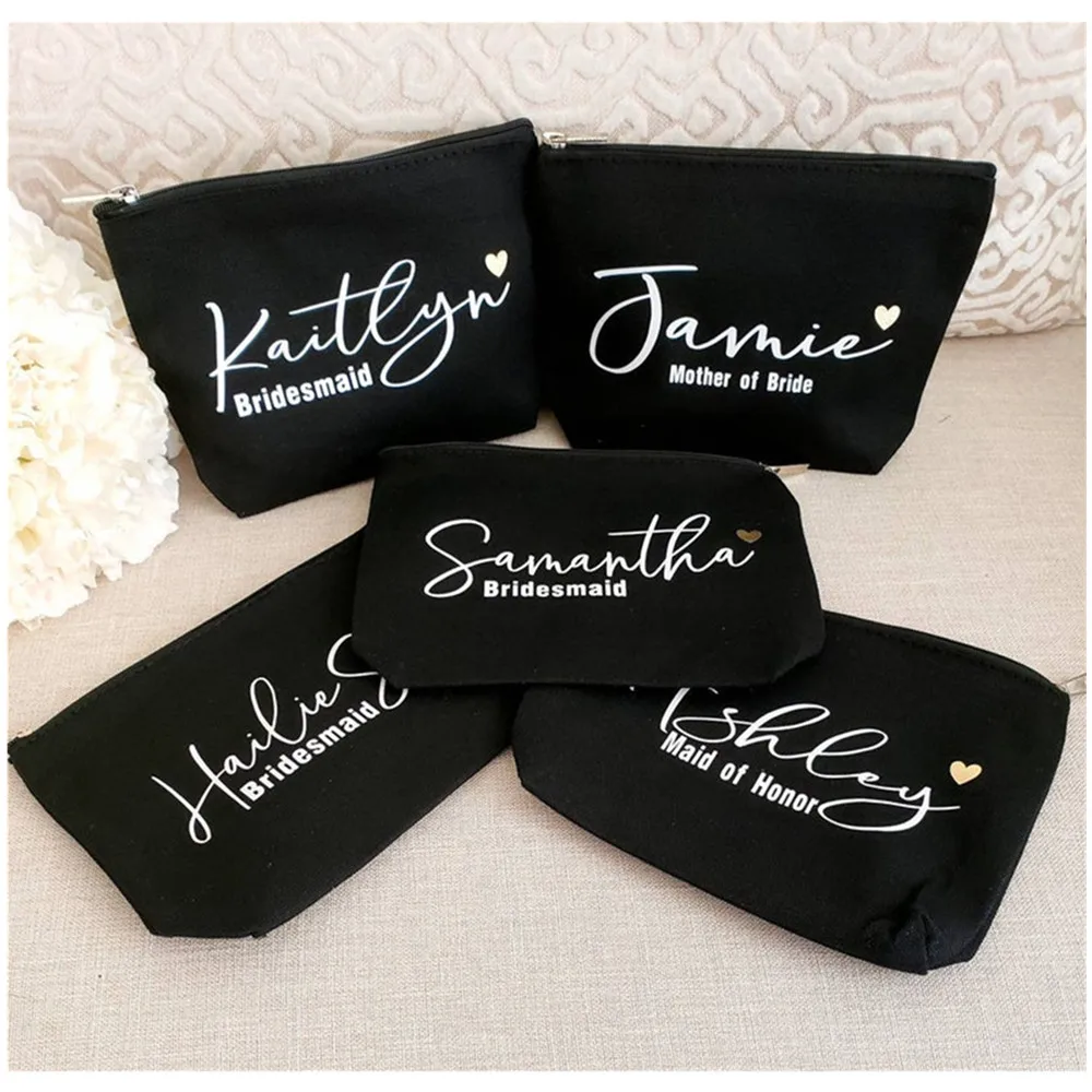 

personalized Gold Foil Cosmetic,Name Organizer Makeup Bag,Bridal party Favor,Bridesmaid proposal make up bag Mom valentines gift