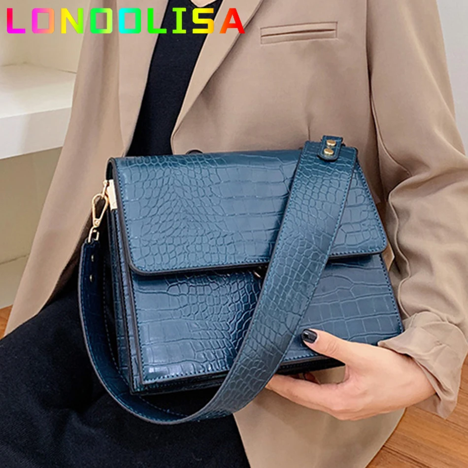 Luxury Brand Female Tote Bag 2024 Fashion New Quality Leather Women\'s Designer Handbag Crocodile Pattern Shoulder Messenger Bag