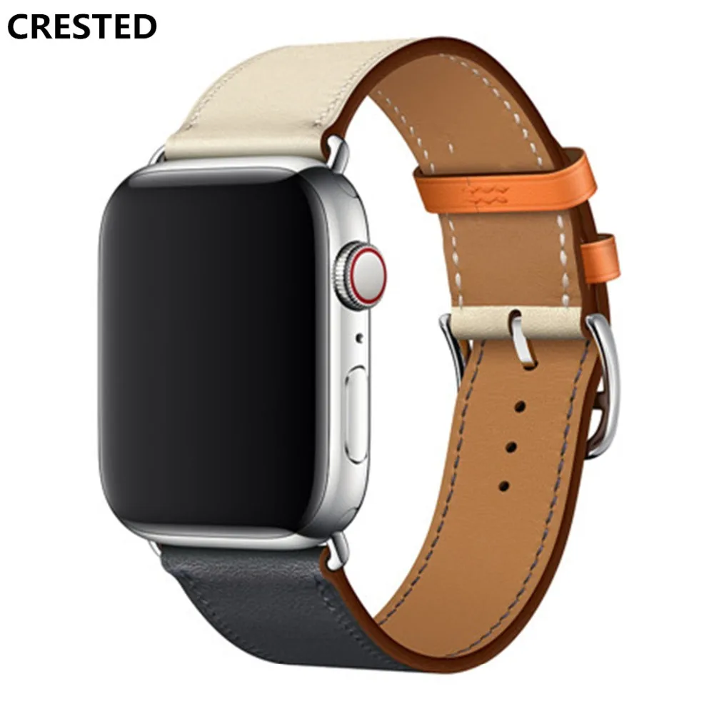 single tour Leather strap For Apple Watch band 45mm/41mm 44mm 40mm bracelet 42mm 38mm Wrist bracelet belt iwatch 4 3 5 se 6 7