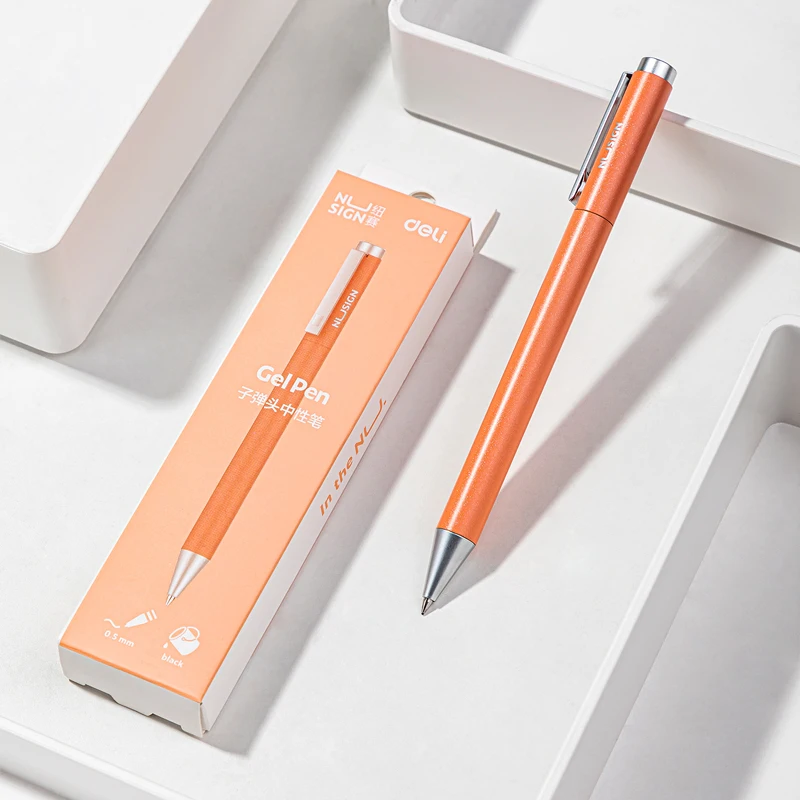 Deli Nusign Metal Gel Pens with Refill for Xiaomi Sign Pen Smooth Rotating Low-key Elegant and Firm Office Business Stationery