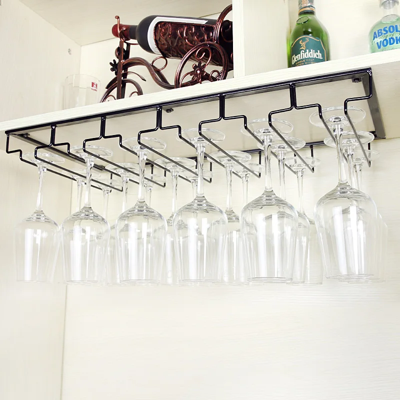 

Wine Glass Rack Stainless Steel Hanging Wine Cup Holder Bar Goblet Stemware Storage Racks Shelf Hanger Home Bar Organizer