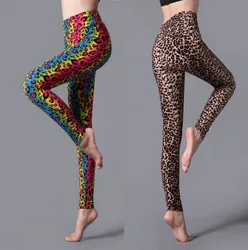 Siłownia joga Sexy Legging moda damska legginsy z wysokim stanem nadruk lamparta Slim spodnie Fitness biustonosze Push Up Outdoor Sports Pants