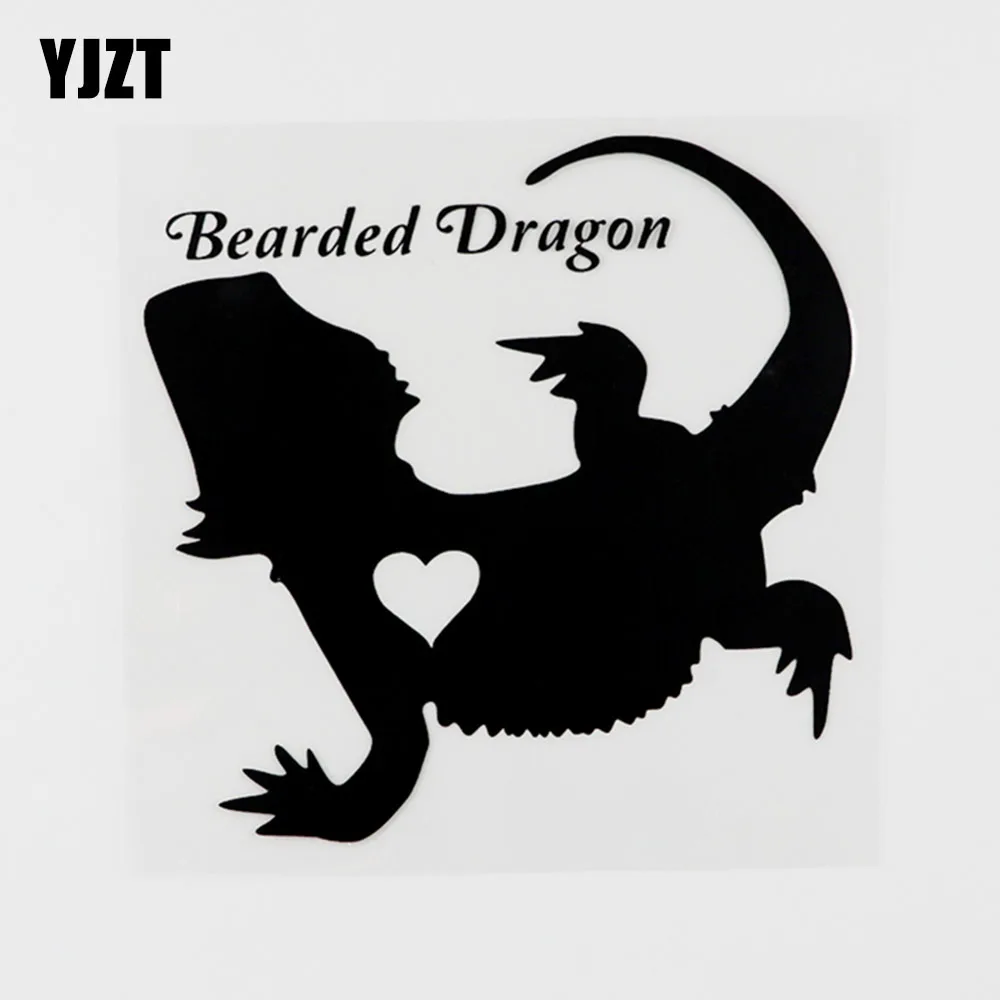 YJZT 13CMX12.7CM Animal Bearded Dragon Vinyl Originality Car Sticker Decal Black/Silver 8C-0045